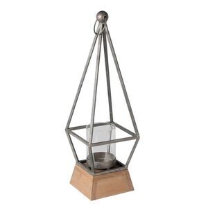 Iron & Wood Candle Lantern